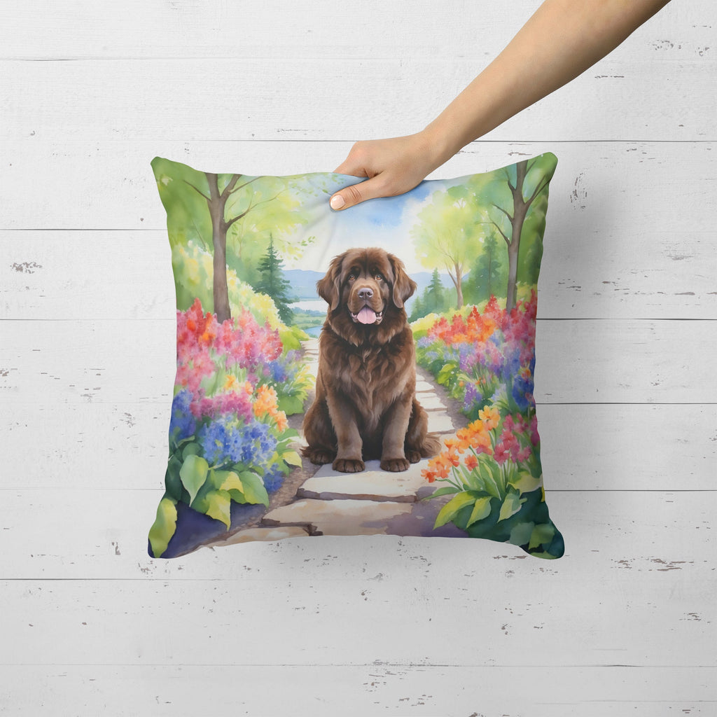 Newfoundland Spring Path Decorative Throw Pillow 18x18 Indoor Outdoor Accent Cushion, Fabric Cover with Insert for Sofa, Bed, Porch & Living Room