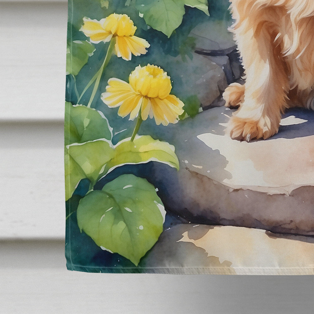 Norfolk Terrier Spring Path House Flag 28x40 Porch Sleeve Pole Decorative Outside Yard Banner Artwork Wall Hanging, Polyester