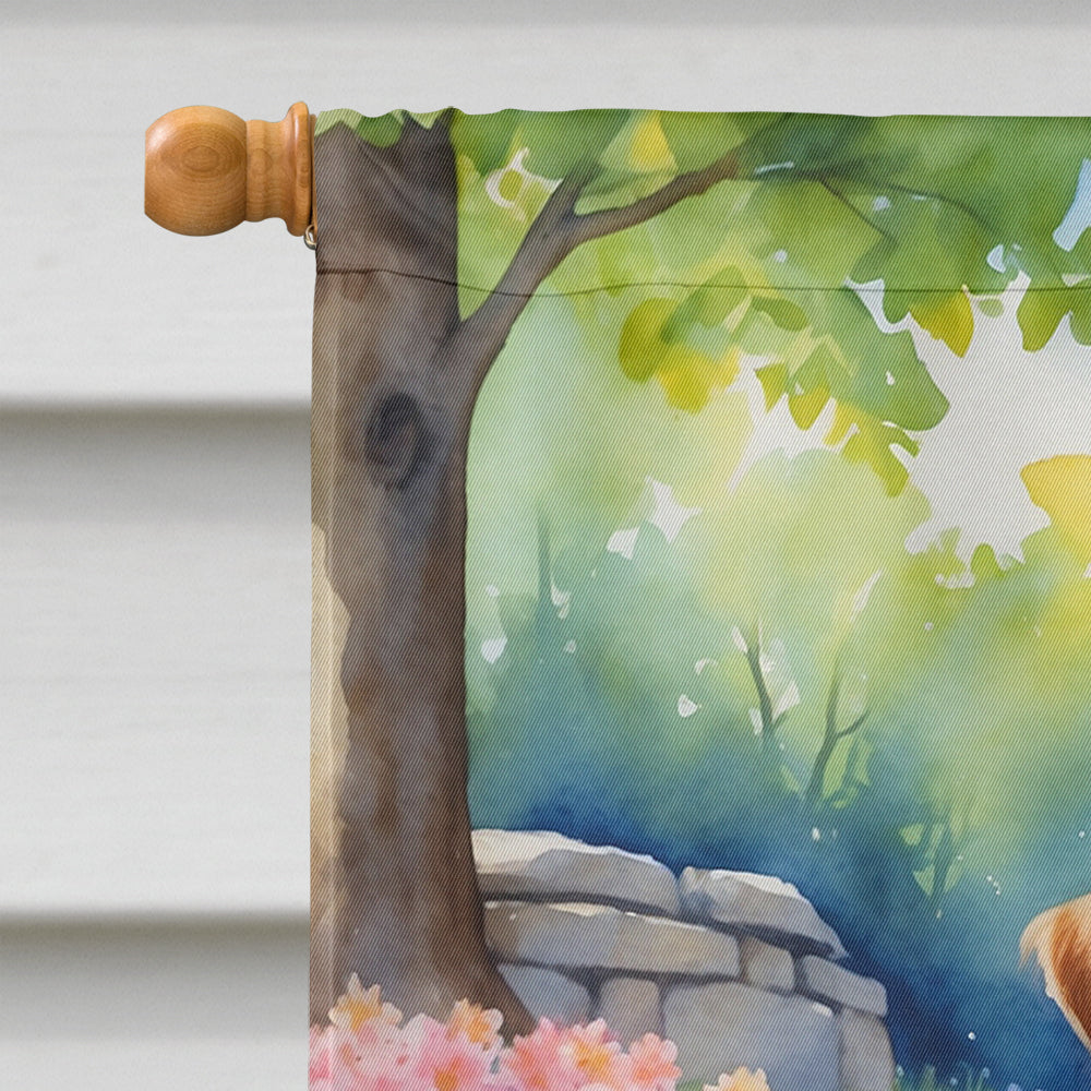 Norfolk Terrier Spring Path House Flag 28x40 Porch Sleeve Pole Decorative Outside Yard Banner Artwork Wall Hanging, Polyester