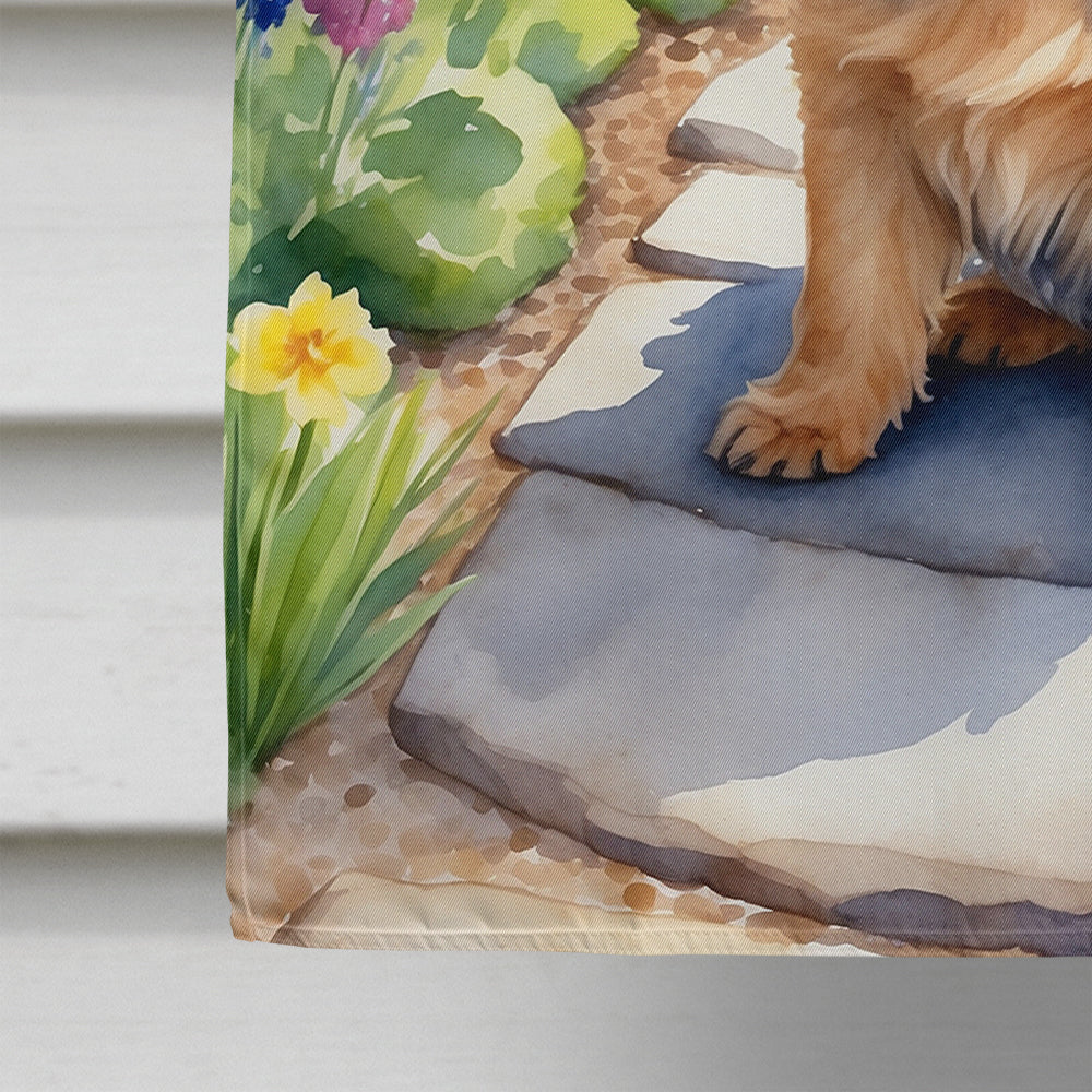 Norwich Terrier Spring Path House Flag 28x40 Porch Sleeve Pole Decorative Outside Yard Banner Artwork Wall Hanging, Polyester