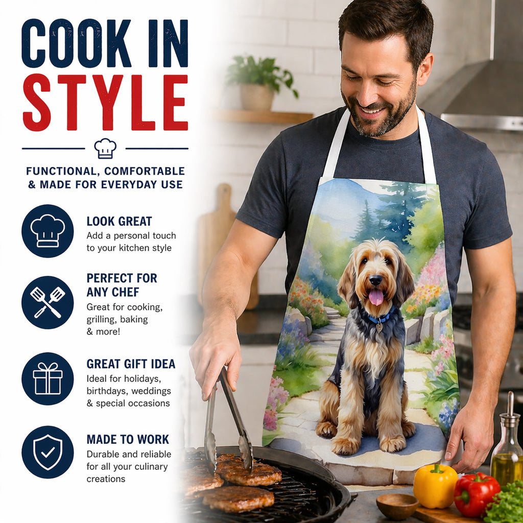 Otterhound Spring Path Apron Cooking Kitchen Server Baking Crafts Gardening for Adult Women Men, Unisex, Large, Multicolor