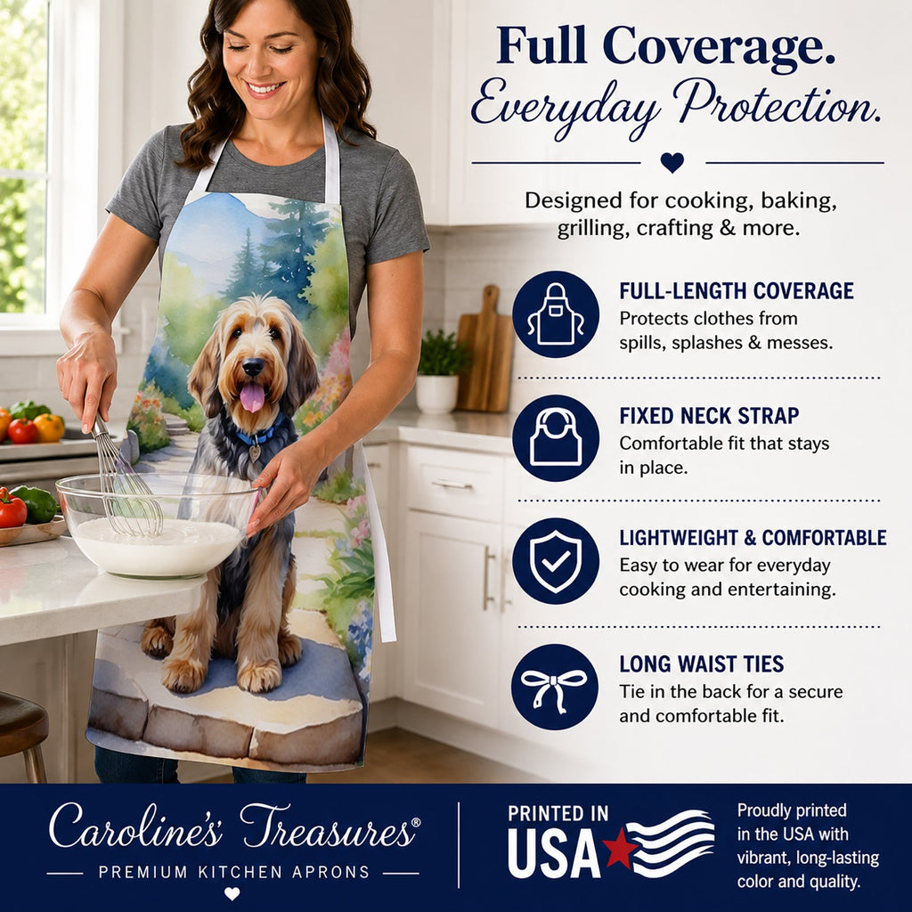 Otterhound Spring Path Apron Cooking Kitchen Server Baking Crafts Gardening for Adult Women Men, Unisex, Large, Multicolor