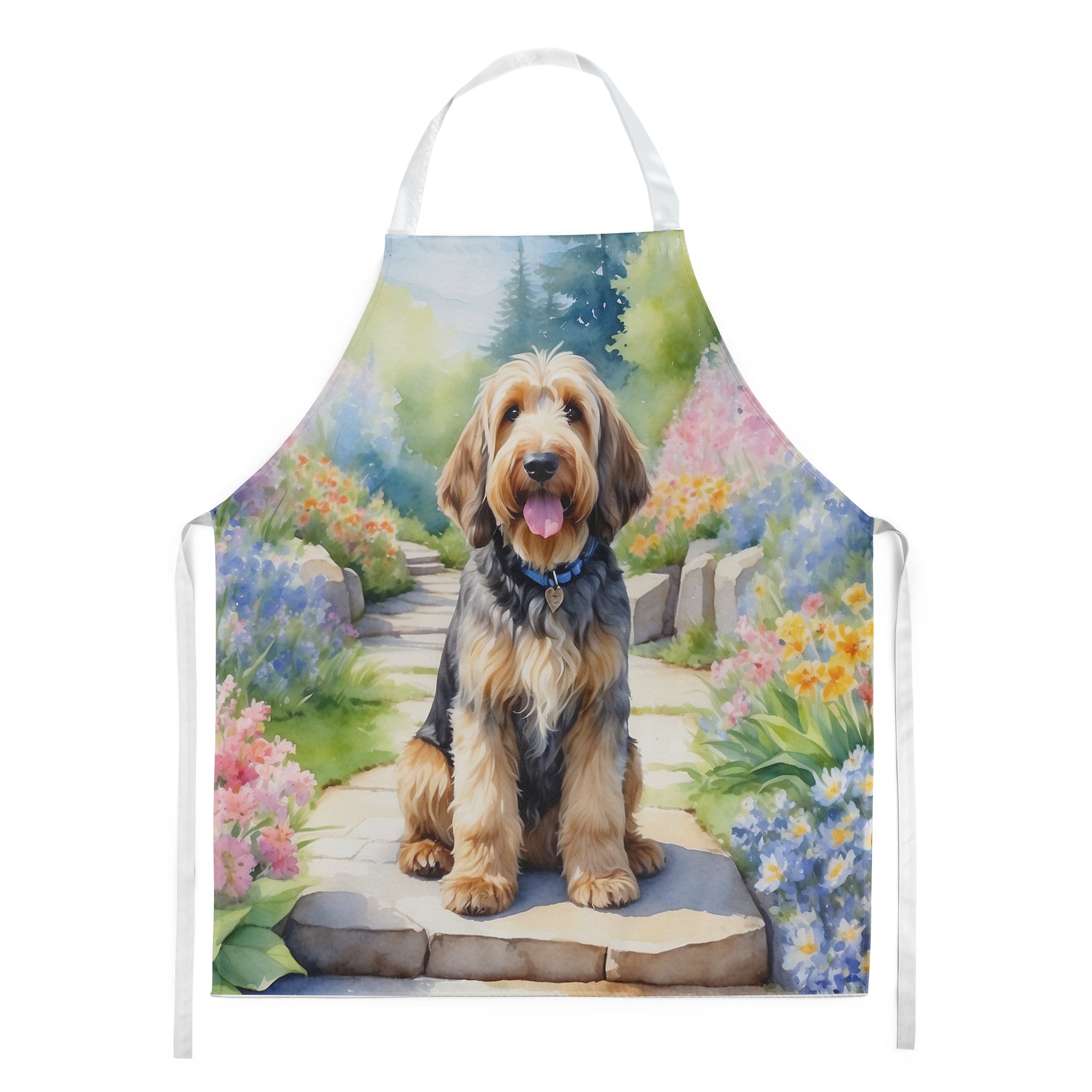 Otterhound Spring Path Apron Cooking Kitchen Server Baking Crafts Gardening for Adult Women Men, Unisex, Large, Multicolor