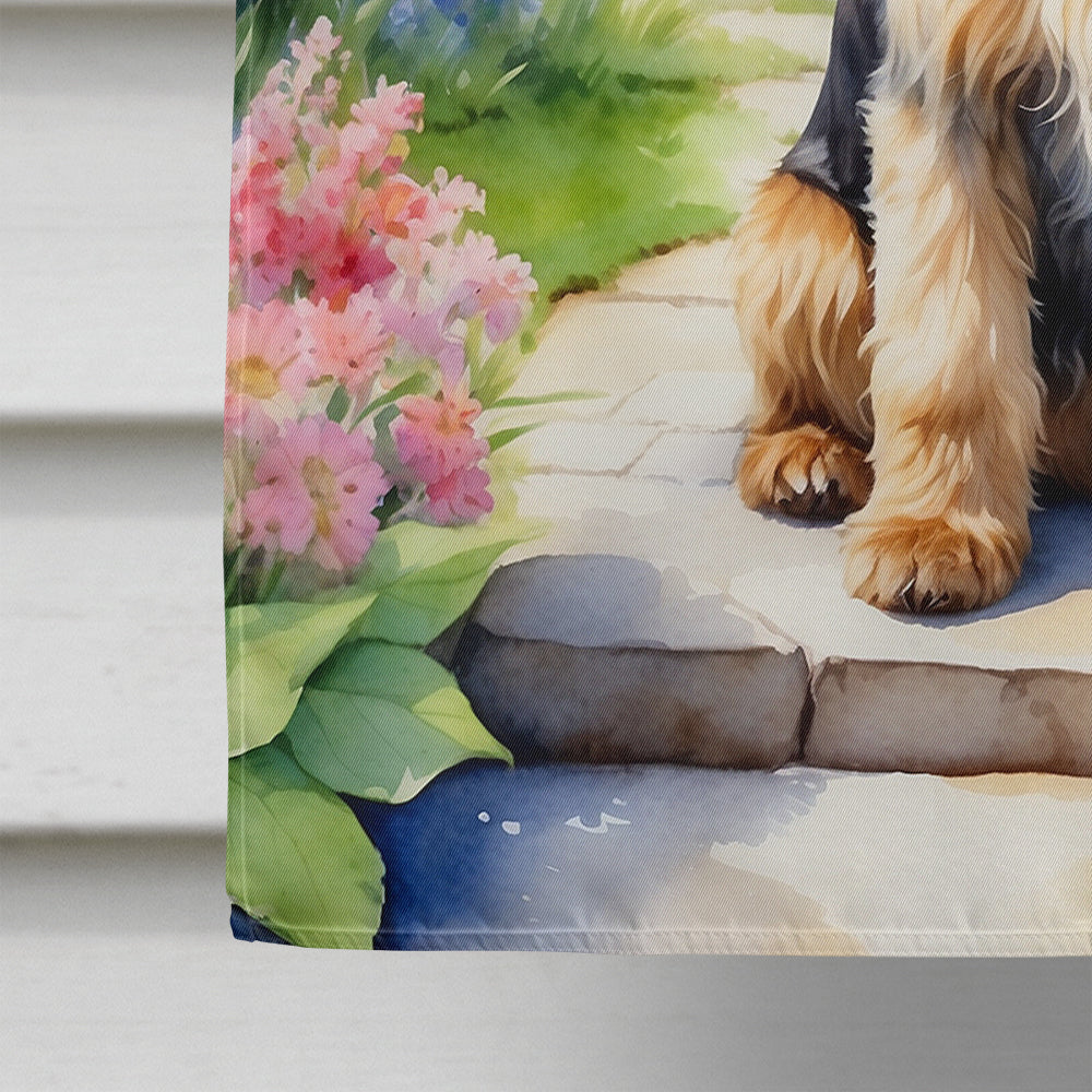 Otterhound Spring Path House Flag 28x40 Porch Sleeve Pole Decorative Outside Yard Banner Artwork Wall Hanging, Polyester