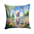 Pit Bull Terrier Spring Path Decorative Throw Pillow 18x18 Indoor Outdoor Accent Cushion, Fabric Cover with Insert for Sofa, Bed, Porch & Living Room