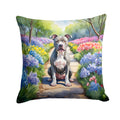 Pit Bull Terrier Spring Path Decorative Throw Pillow 18x18 Indoor Outdoor Accent Cushion, Fabric Cover with Insert for Sofa, Bed, Porch & Living Room