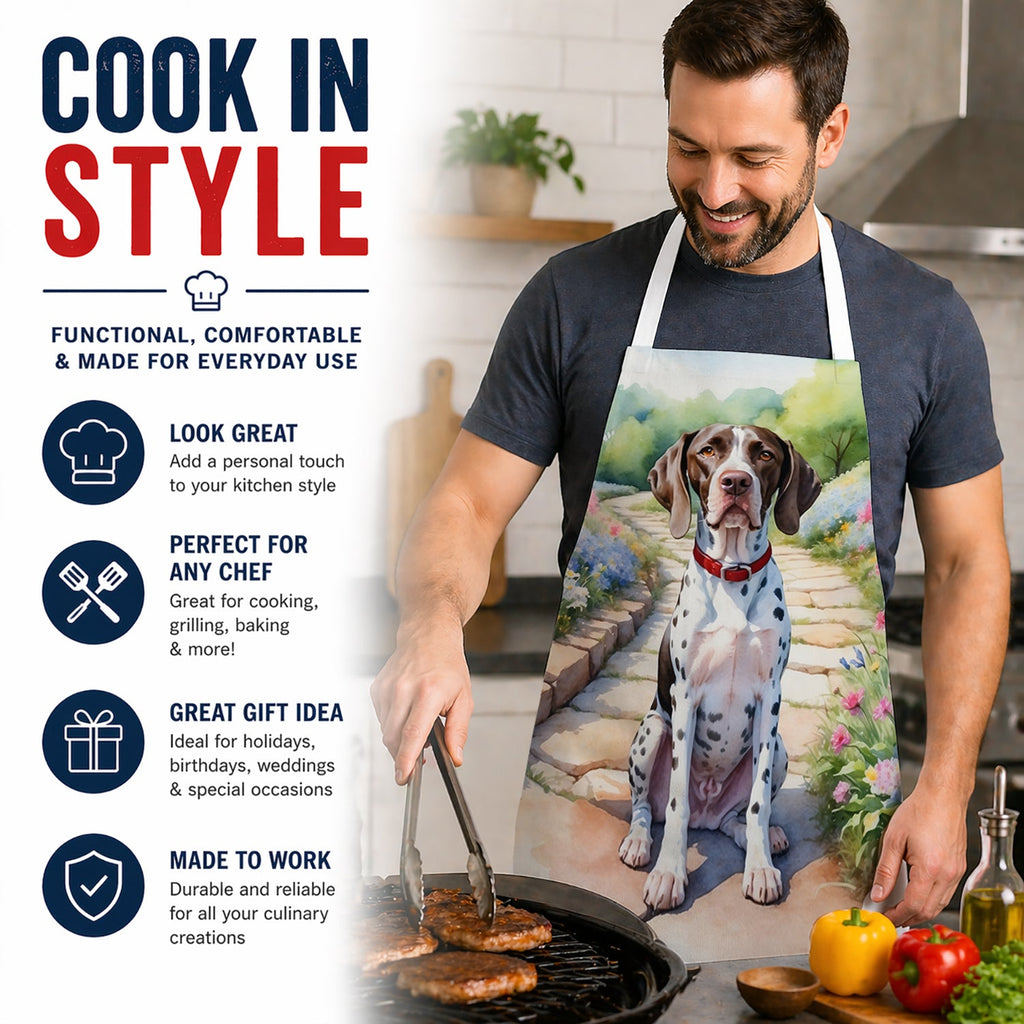 Pointer Spring Path Apron Cooking Kitchen Server Baking Crafts Gardening for Adult Women Men, Unisex, Large, Multicolor