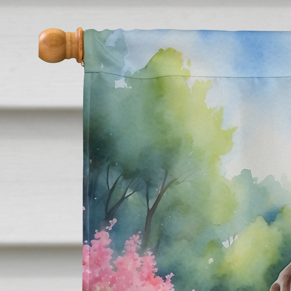 Pointer Spring Path House Flag 28x40 Porch Sleeve Pole Decorative Outside Yard Banner Artwork Wall Hanging, Polyester