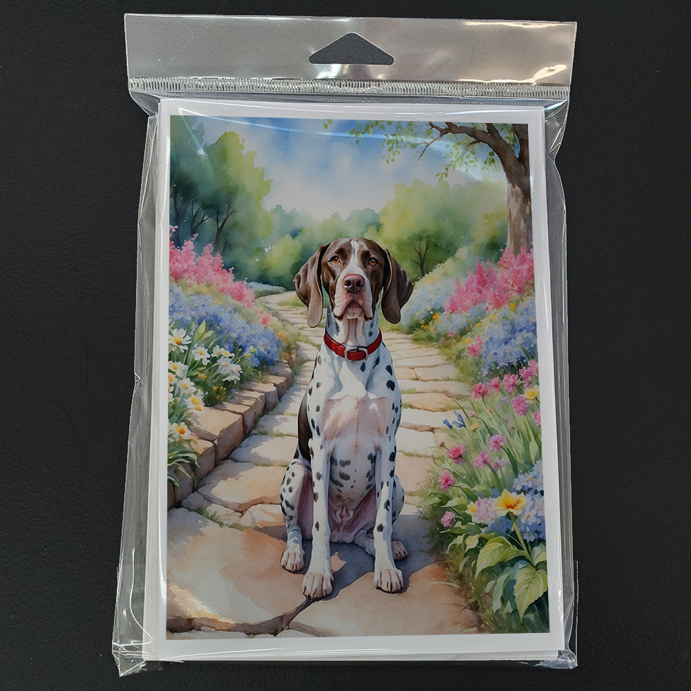 Pointer Spring Path Greeting Cards Pack of 8 Blank Cards with Envelopes Whimsical A7 Size 5x7