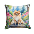 Pomeranian Spring Path Decorative Throw Pillow 18x18 Indoor Outdoor Accent Cushion, Fabric Cover with Insert for Sofa, Bed, Porch & Living Room