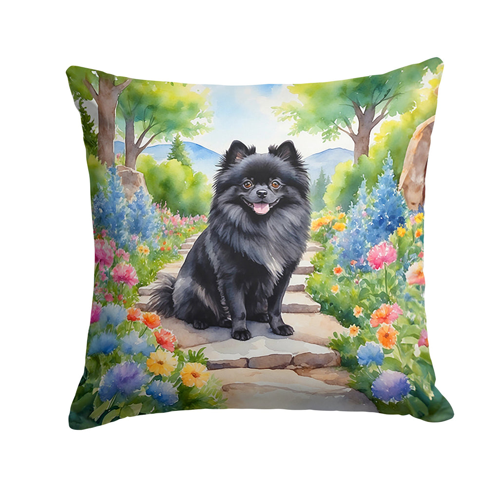 Pomeranian Spring Path Decorative Throw Pillow 18x18 Indoor Outdoor Accent Cushion, Fabric Cover with Insert for Sofa, Bed, Porch & Living Room