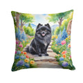 Pomeranian Spring Path Decorative Throw Pillow 18x18 Indoor Outdoor Accent Cushion, Fabric Cover with Insert for Sofa, Bed, Porch & Living Room