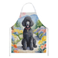Black Poodle Spring Path Apron Cooking Kitchen Server Baking Crafts Gardening for Adult Women Men, Unisex, Large, Multicolor