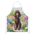 Chocolate Poodle Spring Path Apron Cooking Kitchen Server Baking Crafts Gardening for Adult Women Men, Unisex, Large, Multicolor