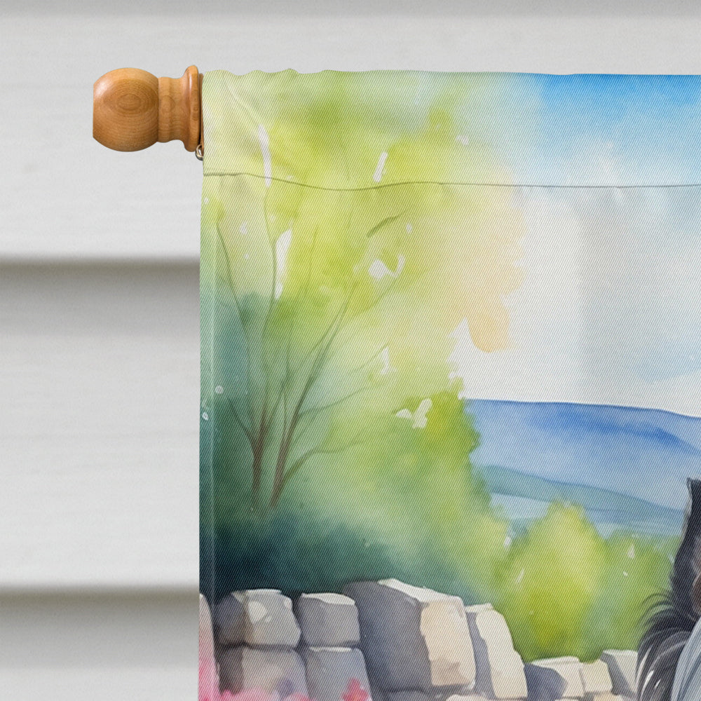 Skye Terrier Spring Path House Flag 28x40 Porch Sleeve Pole Decorative Outside Yard Banner Artwork Wall Hanging, Polyester