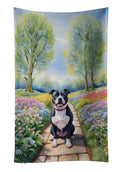 Staffordshire Bull Terrier Spring Path Kitchen Towel Velour Plush Front and Cotton Loop Back Machine Washable