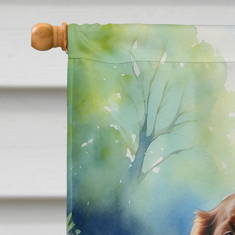 Sussex Spaniel Spring Path House Flag 28x40 Porch Sleeve Pole Decorative Outside Yard Banner Artwork Wall Hanging, Polyester