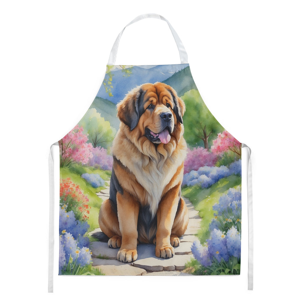 Tibetan Mastiff Spring Path Apron Cooking Kitchen Server Baking Crafts Gardening for Adult Women Men, Unisex, Large, Multicolor