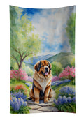 Tibetan Mastiff Spring Path Kitchen Towel Velour Plush Front and Cotton Loop Back Machine Washable