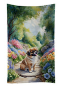 Tibetan Spaniel Spring Path Kitchen Towel Velour Plush Front and Cotton Loop Back Machine Washable
