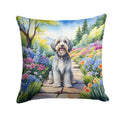 Tibetan Terrier Spring Path Decorative Throw Pillow 18x18 Indoor Outdoor Accent Cushion, Fabric Cover with Insert for Sofa, Bed, Porch & Living Room