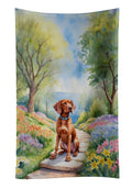 Vizsla Spring Path Kitchen Towel Velour Plush Front and Cotton Loop Back Machine Washable