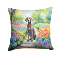 Weimaraner Spring Path Decorative Throw Pillow 18x18 Indoor Outdoor Accent Cushion, Fabric Cover with Insert for Sofa, Bed, Porch & Living Room