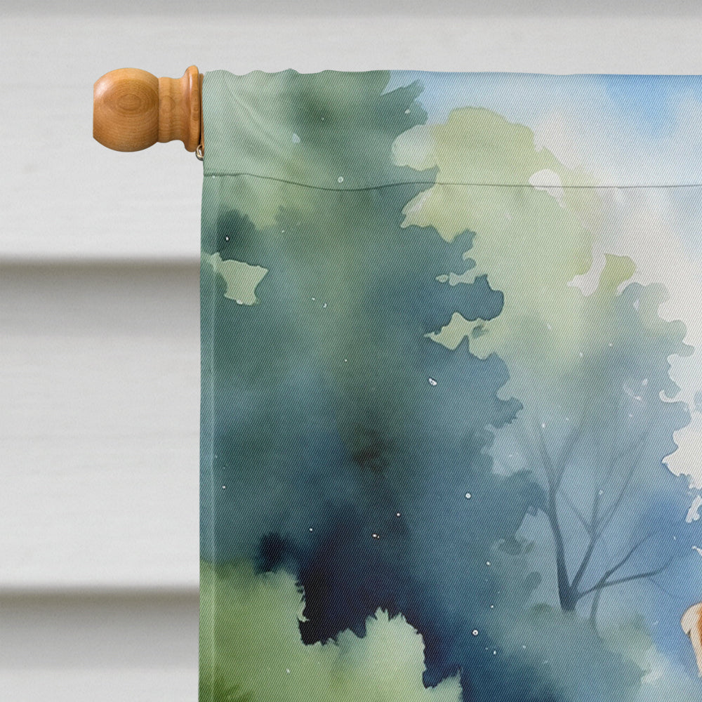 Wheaten Terrier Spring Path House Flag 28x40 Porch Sleeve Pole Decorative Outside Yard Banner Artwork Wall Hanging, Polyester