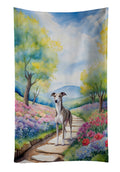 Whippet Spring Path Kitchen Towel Velour Plush Front and Cotton Loop Back Machine Washable