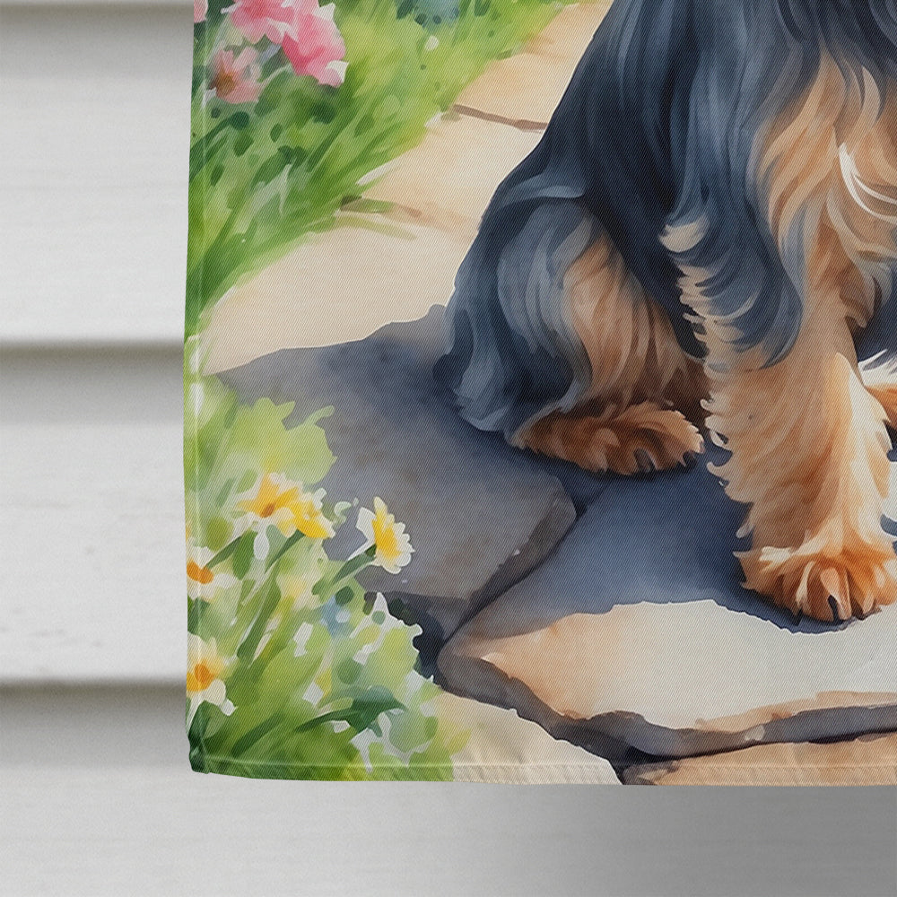 Yorkshire Terrier Spring Path House Flag 28x40 Porch Sleeve Pole Decorative Outside Yard Banner Artwork Wall Hanging, Polyester