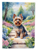 Yorkshire Terrier Spring Path House Flag 28x40 Porch Sleeve Pole Decorative Outside Yard Banner Artwork Wall Hanging, Polyester