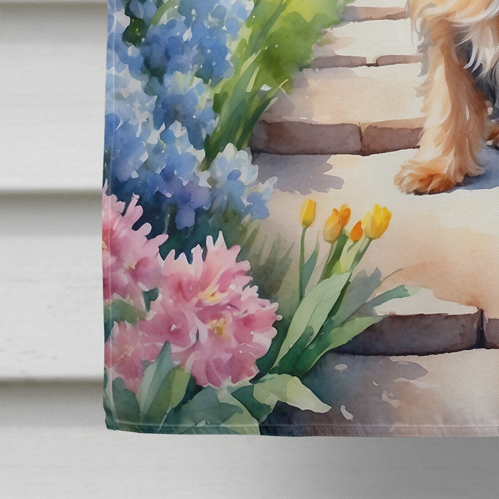 Yorkshire Terrier Spring Path House Flag 28x40 Porch Sleeve Pole Decorative Outside Yard Banner Artwork Wall Hanging, Polyester