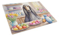 Decorating Easter Afghan Hound Cutting Board Tempered Glass Kitchen Cutting Surface, Heat Resistant Chopping, Non-Slip Feet, Food Prep & Serving