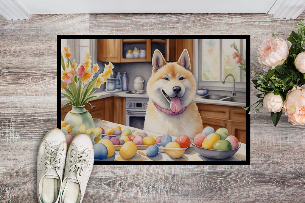 Decorating Easter Akita Doormat Indoor Outdoor 24H X 36W Front Door Mat Rugs for Entryway, Non Slip Washable Low Pile,