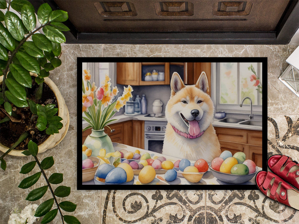 Decorating Easter Akita Doormat Indoor Outdoor 24H X 36W Front Door Mat Rugs for Entryway, Non Slip Washable Low Pile,