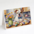 Decorating Easter American Bulldog Greeting Cards Pack of 8 Blank Cards with Envelopes Whimsical A7 Size 5x7