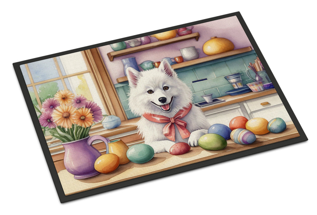 Decorating Easter American Eskimo Doormat Indoor Outdoor 24H X 36W Front Door Mat Rugs for Entryway, Non Slip Washable Low Pile,