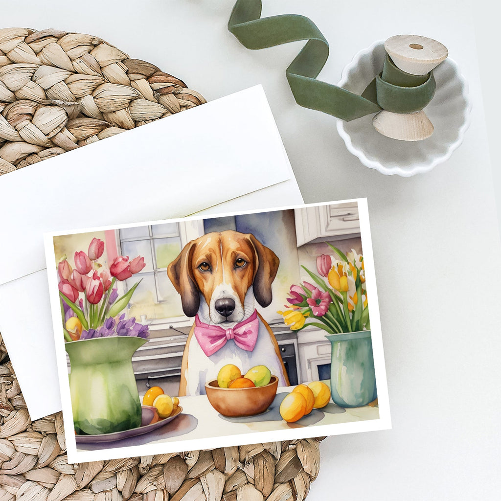 Decorating Easter American Foxhound Greeting Cards Pack of 8 Blank Cards with Envelopes Whimsical A7 Size 5x7