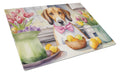 Decorating Easter American Foxhound Cutting Board Tempered Glass Kitchen Cutting Surface, Heat Resistant Chopping, Non-Slip Feet, Food Prep & Serving
