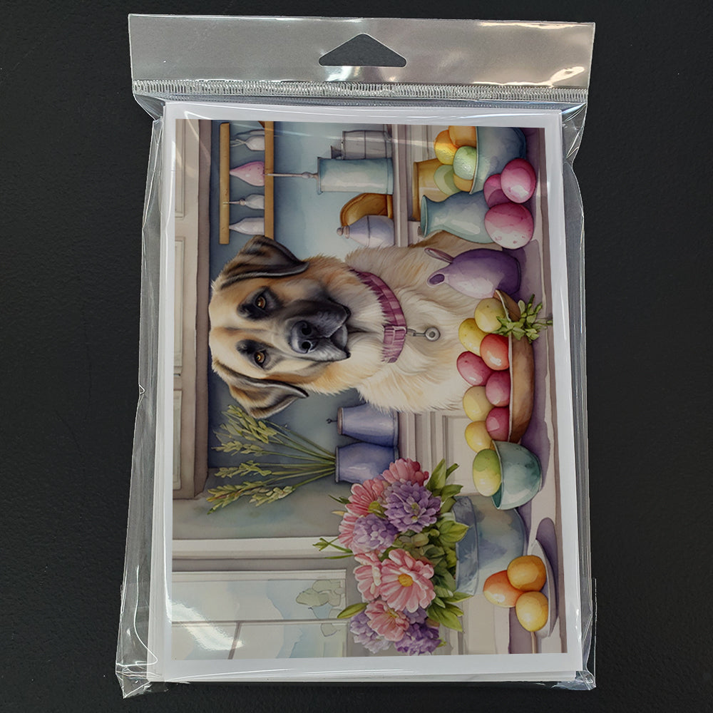 Decorating Easter Anatolian Shepherd Dog Greeting Cards Pack of 8 Blank Cards with Envelopes Whimsical A7 Size 5x7