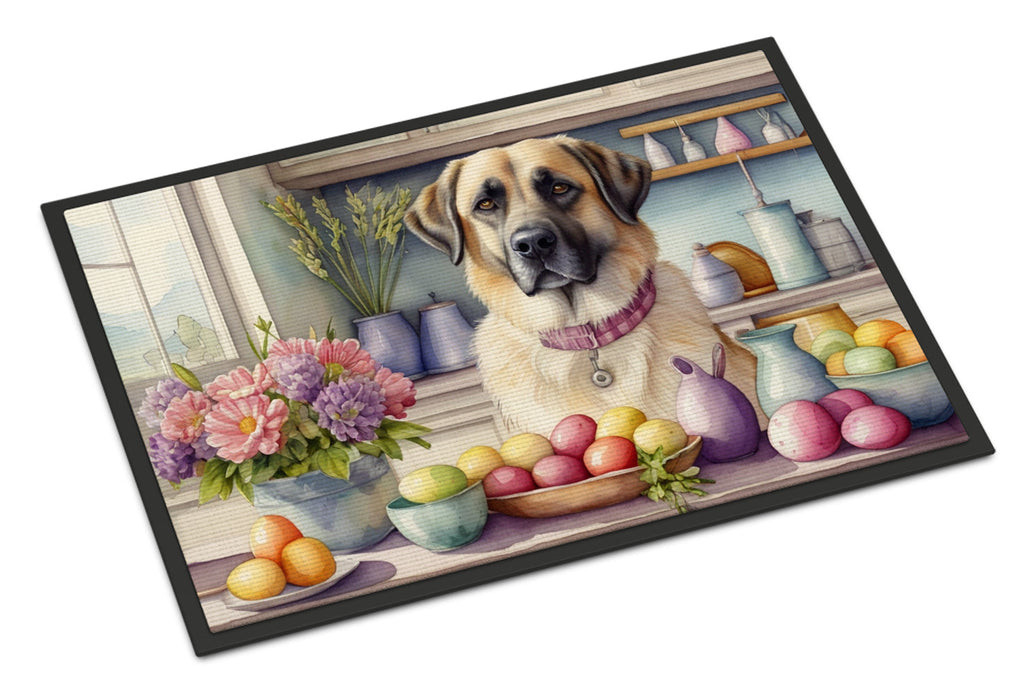 Decorating Easter Anatolian Shepherd Dog Doormat Indoor Outdoor 24H X 36W Front Door Mat Rugs for Entryway, Non Slip Washable Low Pile,