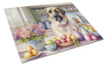 Decorating Easter Anatolian Shepherd Dog Cutting Board Tempered Glass Kitchen Cutting Surface, Heat Resistant Chopping, Non-Slip Feet, Food Prep & Serving