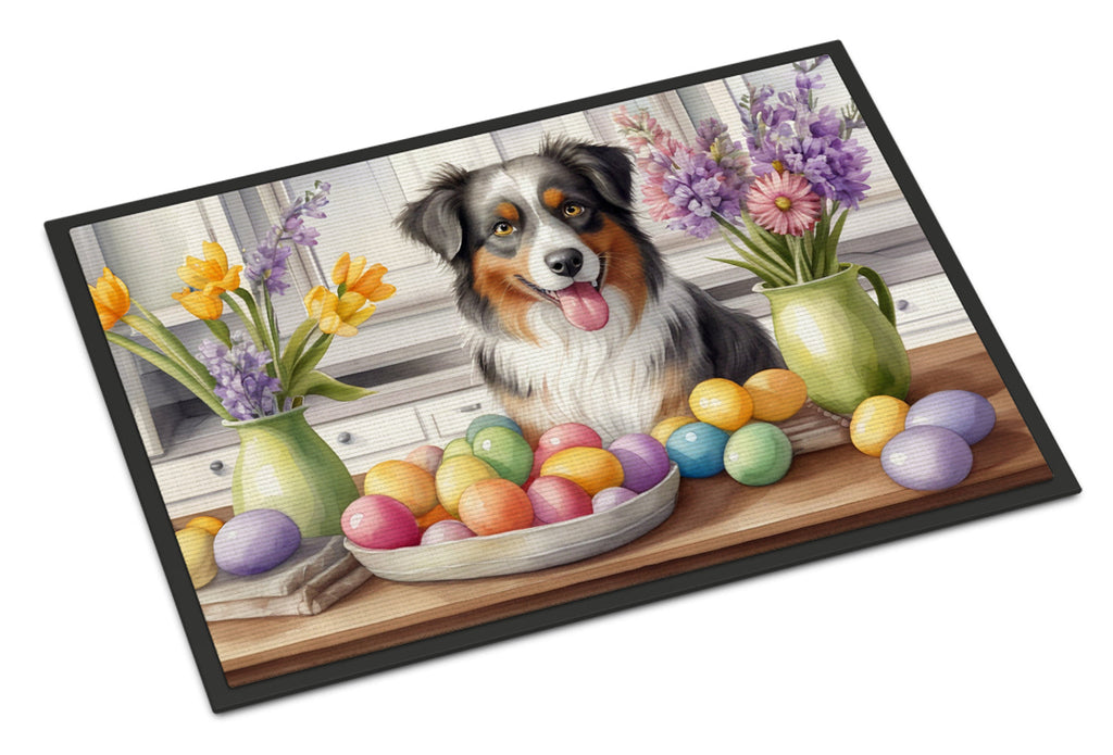 Decorating Easter Australian Shepherd Doormat Indoor Outdoor 24H X 36W Front Door Mat Rugs for Entryway, Non Slip Washable Low Pile,