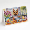 Decorating Easter Australian Terrier Greeting Cards Pack of 8 Blank Cards with Envelopes Whimsical A7 Size 5x7
