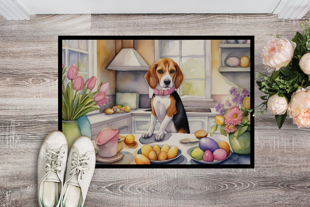 Decorating Easter Beagle Doormat Indoor Outdoor 18H X 27W Front Door Mat Rugs for Entryway, Non Slip Washable