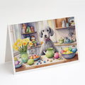 Decorating Easter Bedlington Terrier Greeting Cards Pack of 8 Blank Cards with Envelopes Whimsical A7 Size 5x7