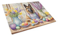 Decorating Easter Belgian Tervuren Cutting Board Tempered Glass Kitchen Cutting Surface, Heat Resistant Chopping, Non-Slip Feet, Food Prep & Serving