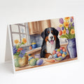 Decorating Easter Bernese Mountain Dog Greeting Cards Pack of 8 Blank Cards with Envelopes Whimsical A7 Size 5x7