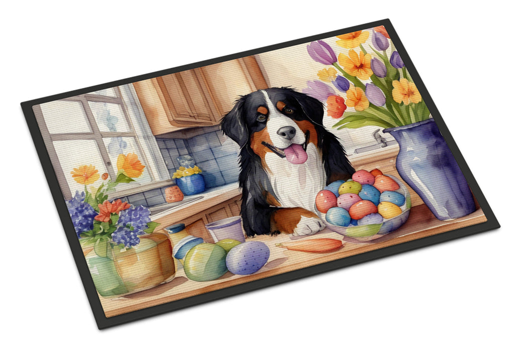 Decorating Easter Bernese Mountain Dog Doormat Indoor Outdoor 24H X 36W Front Door Mat Rugs for Entryway, Non Slip Washable Low Pile,