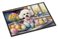 Decorating Easter Bichon Frise Doormat Indoor Outdoor 18H X 27W Front Door Mat Rugs for Entryway, Non Slip Washable